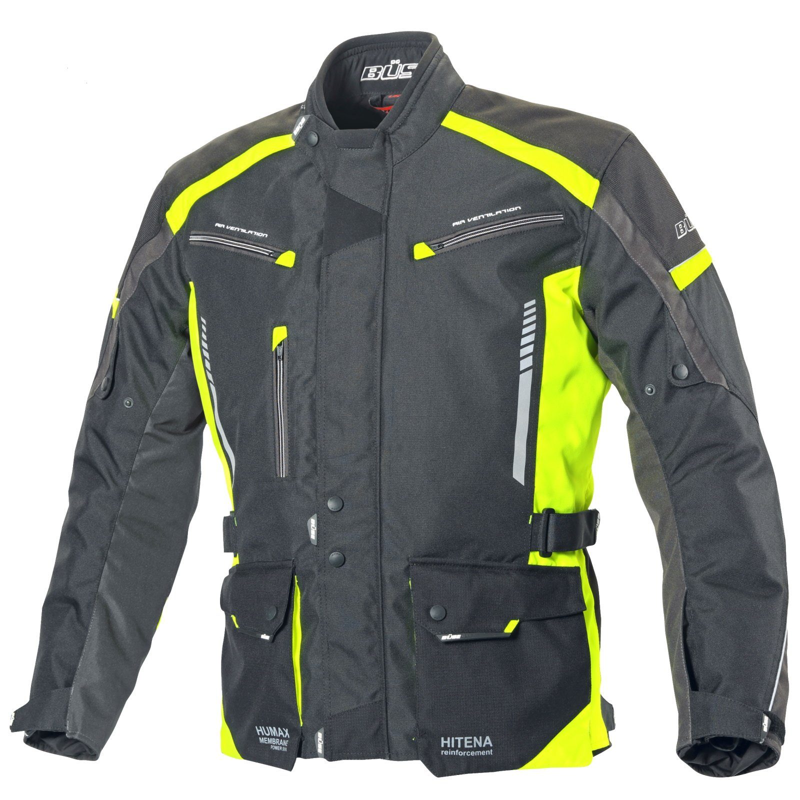 Büse Motorradjacke Büse Torino II Textiljacke schwarz / neongelb Herren 5XL