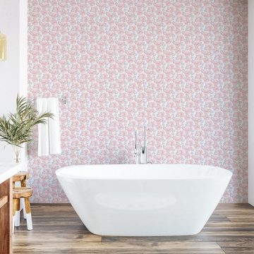Abakuhaus Vinyltapete selbstklebendes Wohnzimmer Küchenakzent, Rosen Blumen in Pastelltönen