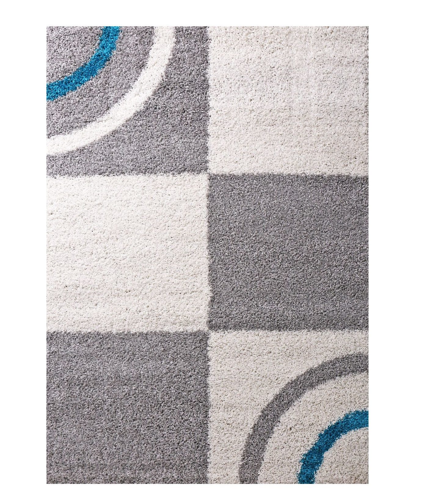 Vimoda Hochflor-Teppich Wohnzimmer Teppich Blau Grau, günstig online kaufen
