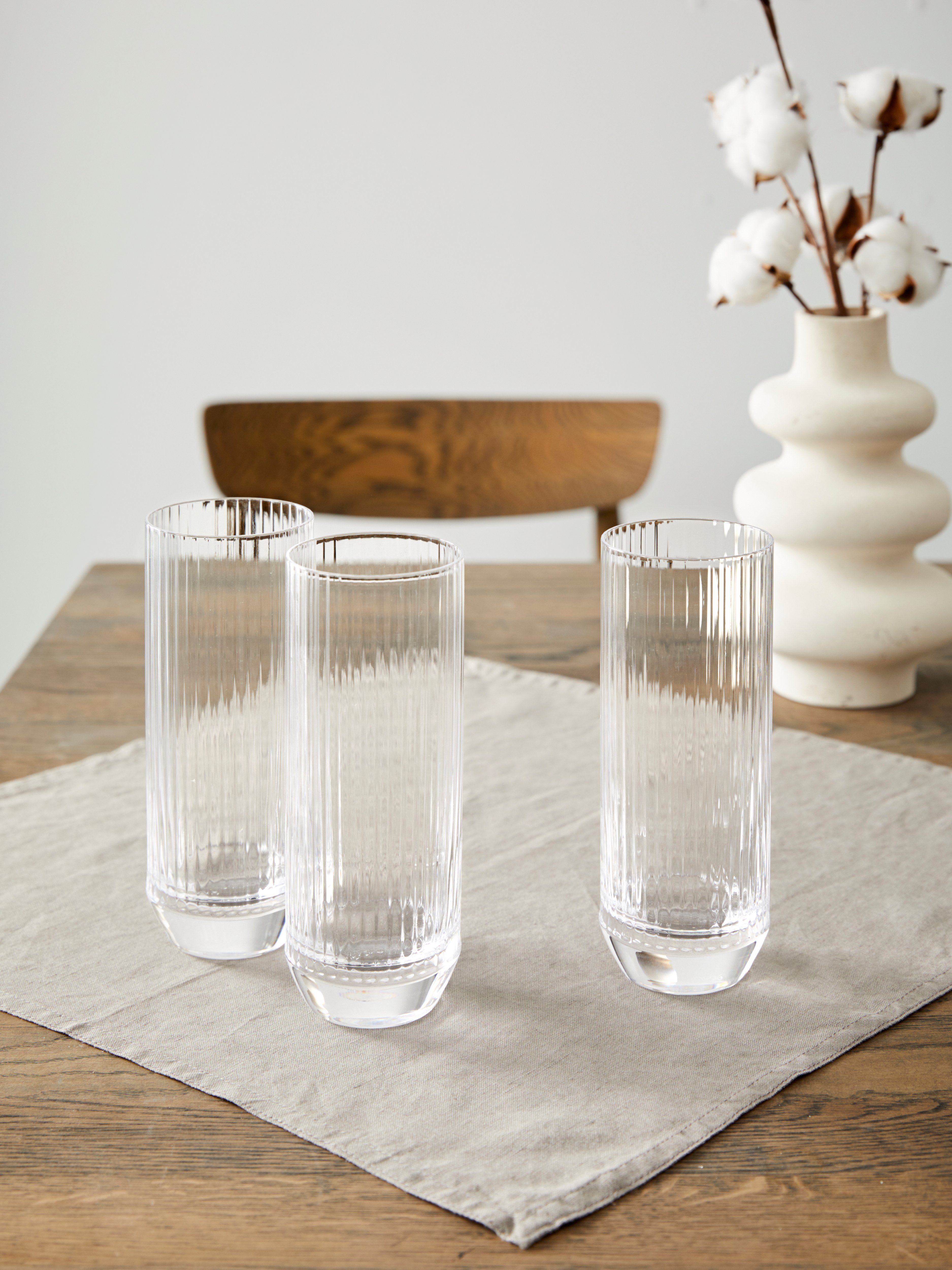 Home affaire Longdrinkglas, Glas, trendige Riffelstruktur, 430 ml, 4-teilig