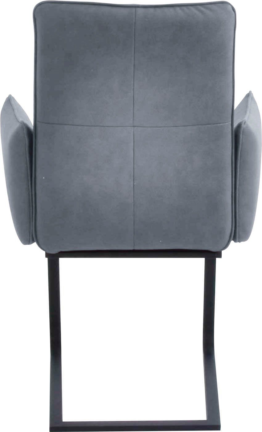 blau Komfort Metall schwarz, Gestell Wohnen K+W in Rücken Freischwinger, und Sitz im & Freischwinger, Steppung