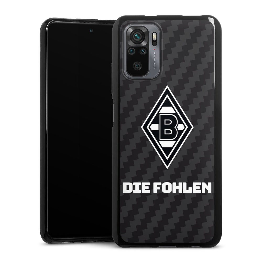 DeinDesign Handyhülle Borussia Mönchengladbach Carbon Gladbach Die Fohlen Carbon, Xiaomi Redmi Note 10 4G Silikon Hülle Bumper Case Handy Schutzhülle
