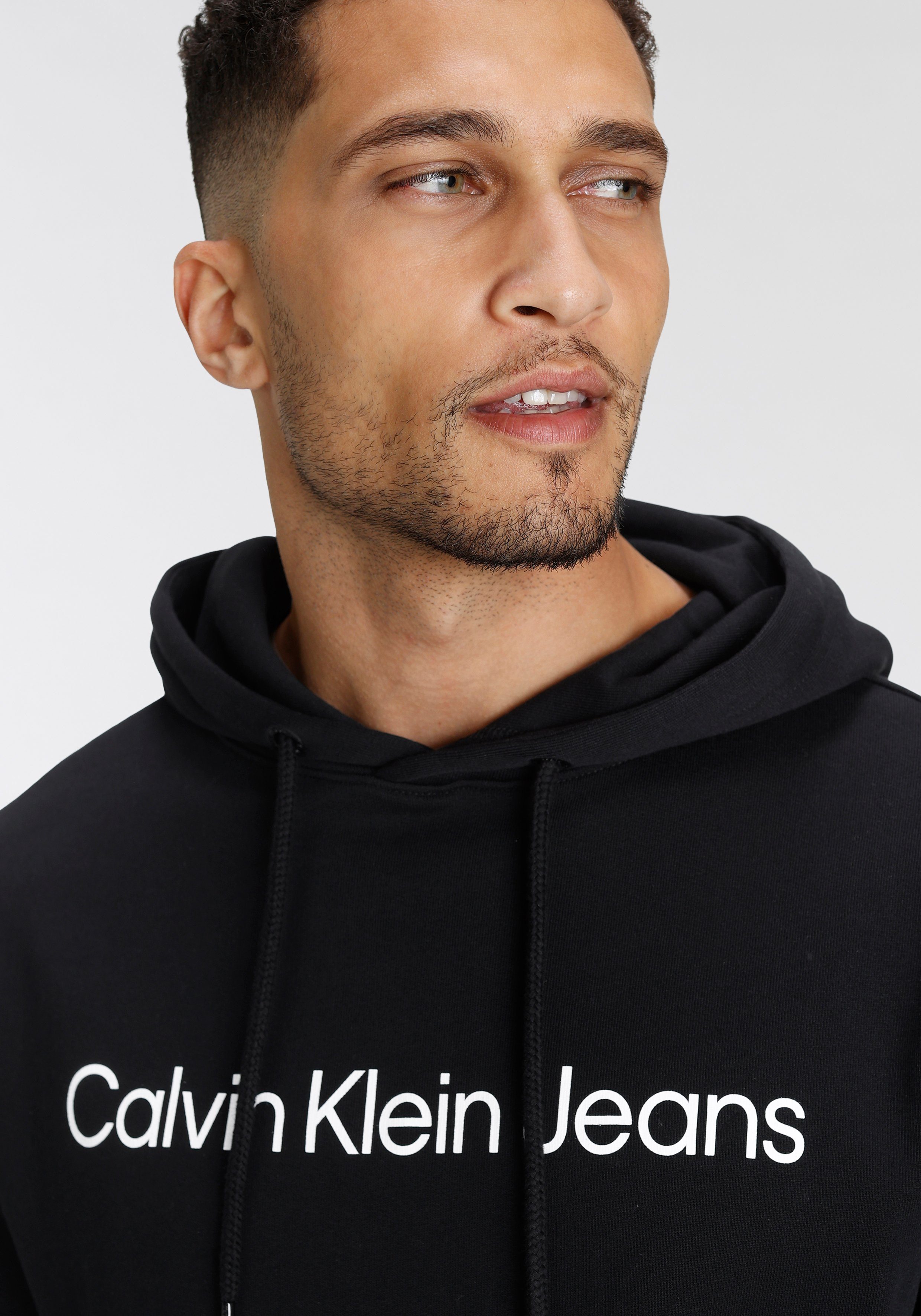 Klein Jeans Ck Black Kapuzensweatshirt INSTITUTIONAL CORE HOODIE Calvin LOGO