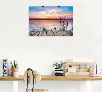 Artland Wandbild Der See in den Farben der Wolken, Gewässer (1 St), als Alubild, Outdoorbild, Leinwandbild, Poster, Wandaufkleber