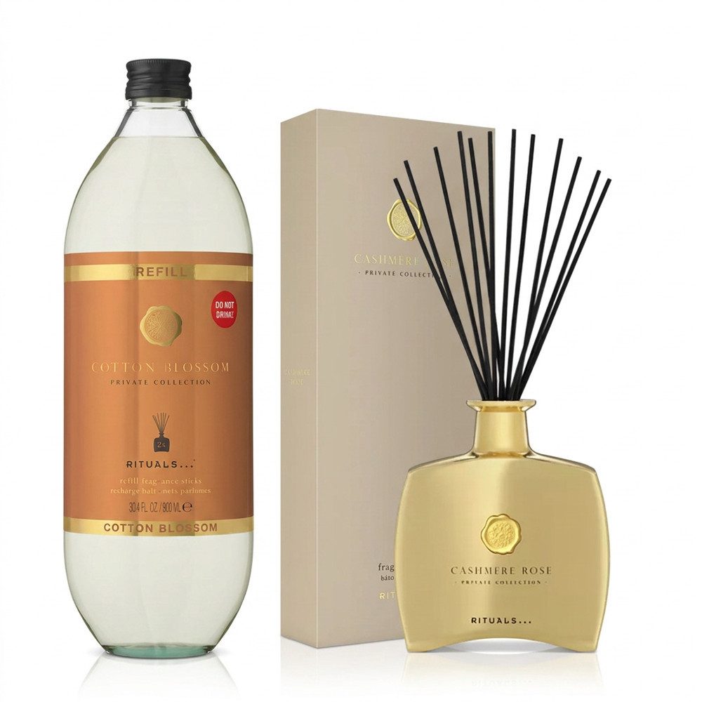Rituals Duftstäbchen Rituals Private Collection Cotton Blossom Cashmere Rose Home Duo (Harmonisch abgestimmtes Duft Duo für ein stilvolles Zuhause)