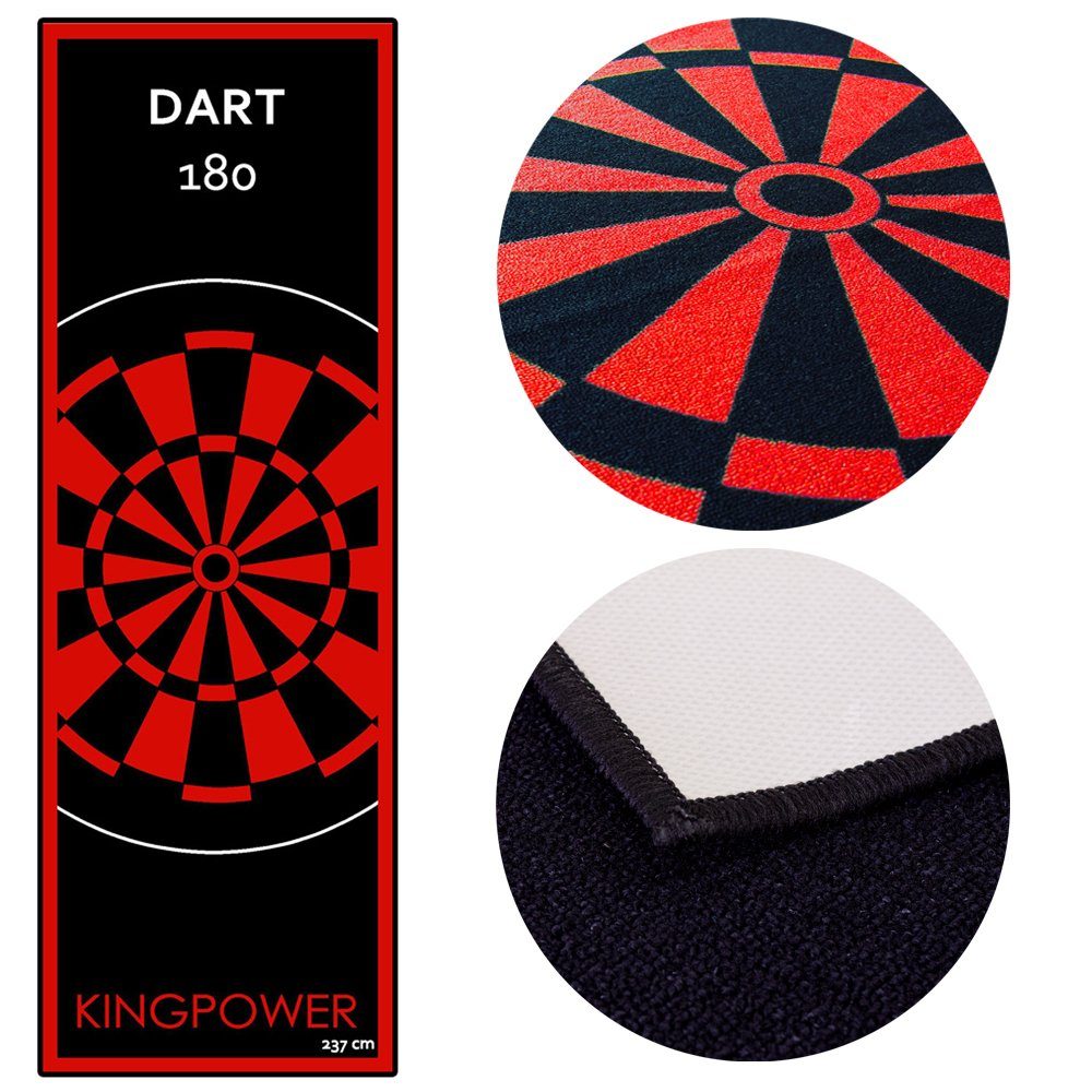 Kingpower Dartmatte Dart Matte Dartteppich Turnier Matte Dartmatte Teppich Darts 2 Größen Kingpower Design 04 Rot