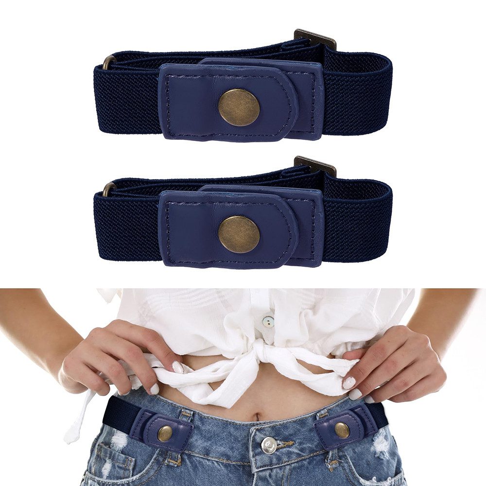 Zaewry Stretchgürtel Unsichtbarer Seitengürtel ohne Schnalle für Damen und Herren (2-St) elastischer Gürtel, Schmuckgürtel,für Kleid & Overall