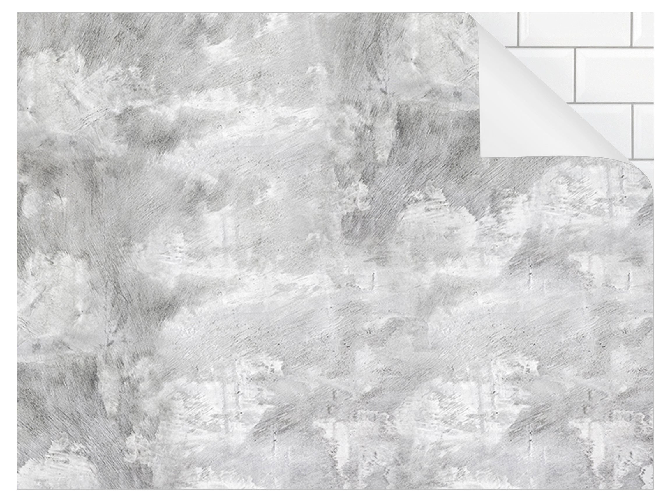 Bilderdepot24 Küchenrückwand grau dekor 3D-Optik Muster Steinoptik Shabby Industrie Look Betonoptik, (1-tlg., Nischenrückwand - für Fliesenspiegel ohne Bohren - matt), Spritzschutz Rückwand Küche Herd - Folie selbstklebend versch. Größen