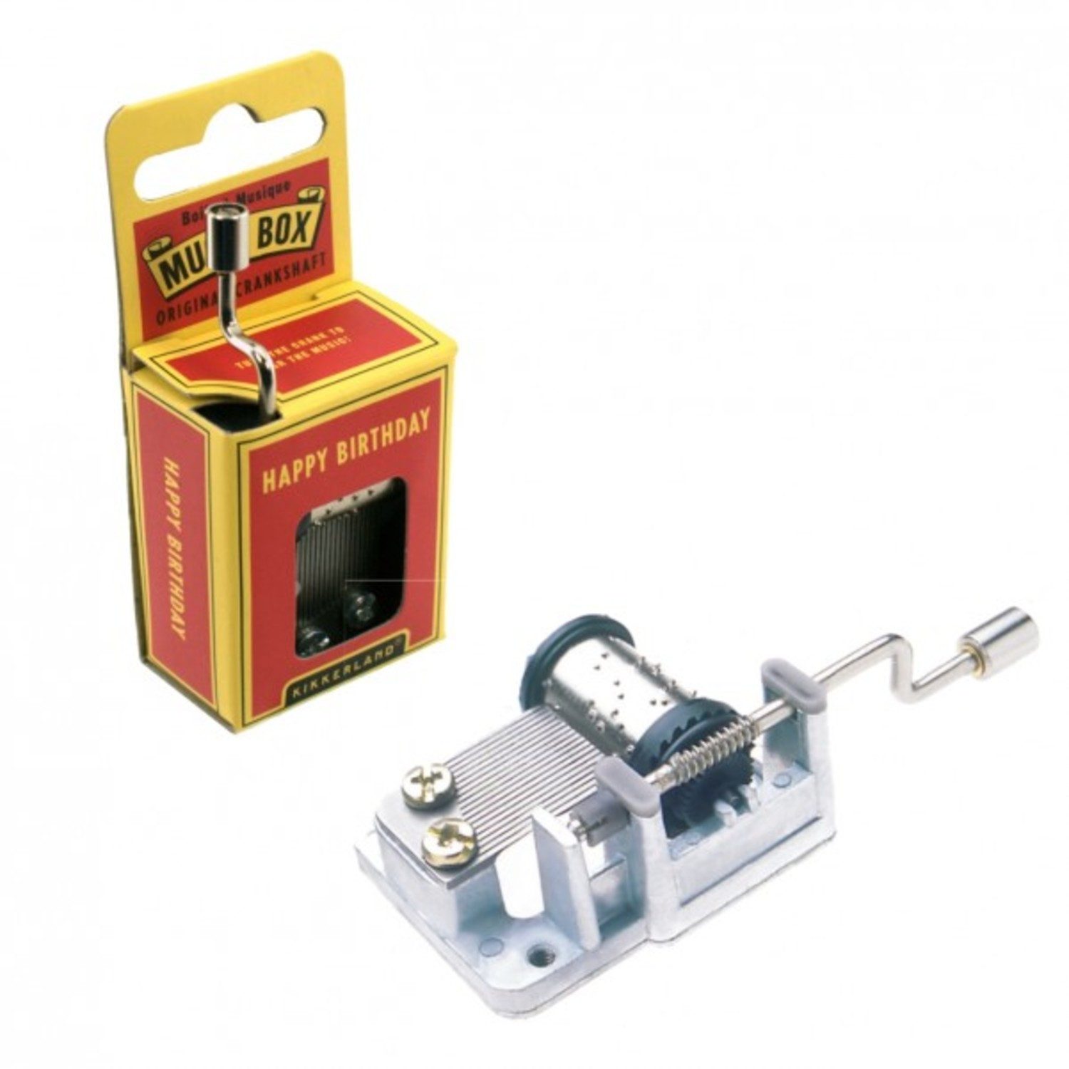 Kikkerland Spielzeug-Musikinstrument Mini Drehorgel - Happy günstig online kaufen