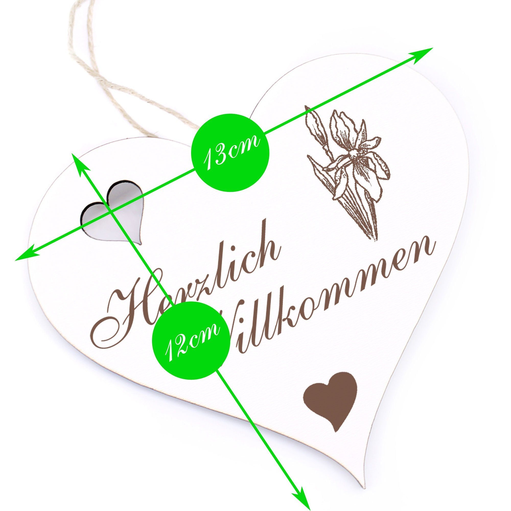 Dekolando Hängedekoration Herzlich Willkommen - Iris 13x12cm 