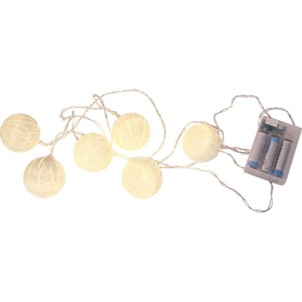 STAR TRADING LED-Lichterkette 726-88 LED Kugel Lichterkette 6er warmweiß gefrostet