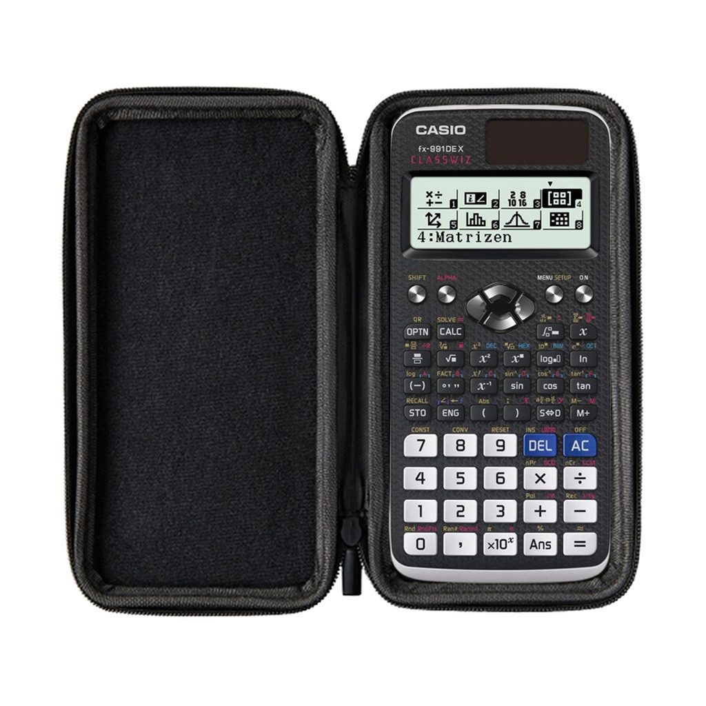 CASIO Taschenrechner fx-991DE X inkl. Schutztasche Blau & Fachbuch (128 Seiten, DIN A5)