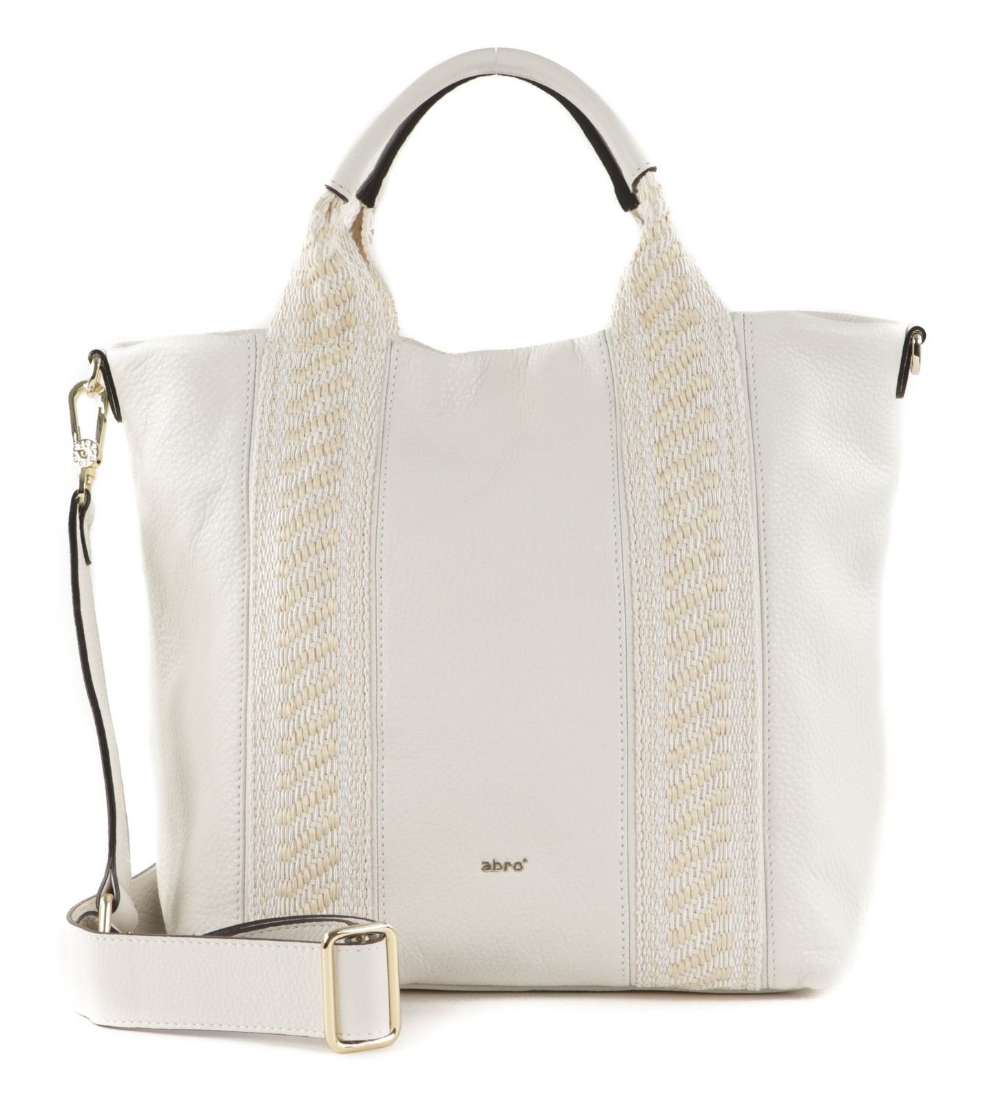 Abro Shopper Leather Dalia Ivory