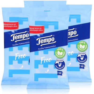 TEMPO feuchtes Toilettenpapier 4x Tempo Feuchte Toilettentücher sanft & pflegend Travelpack, mit Kami