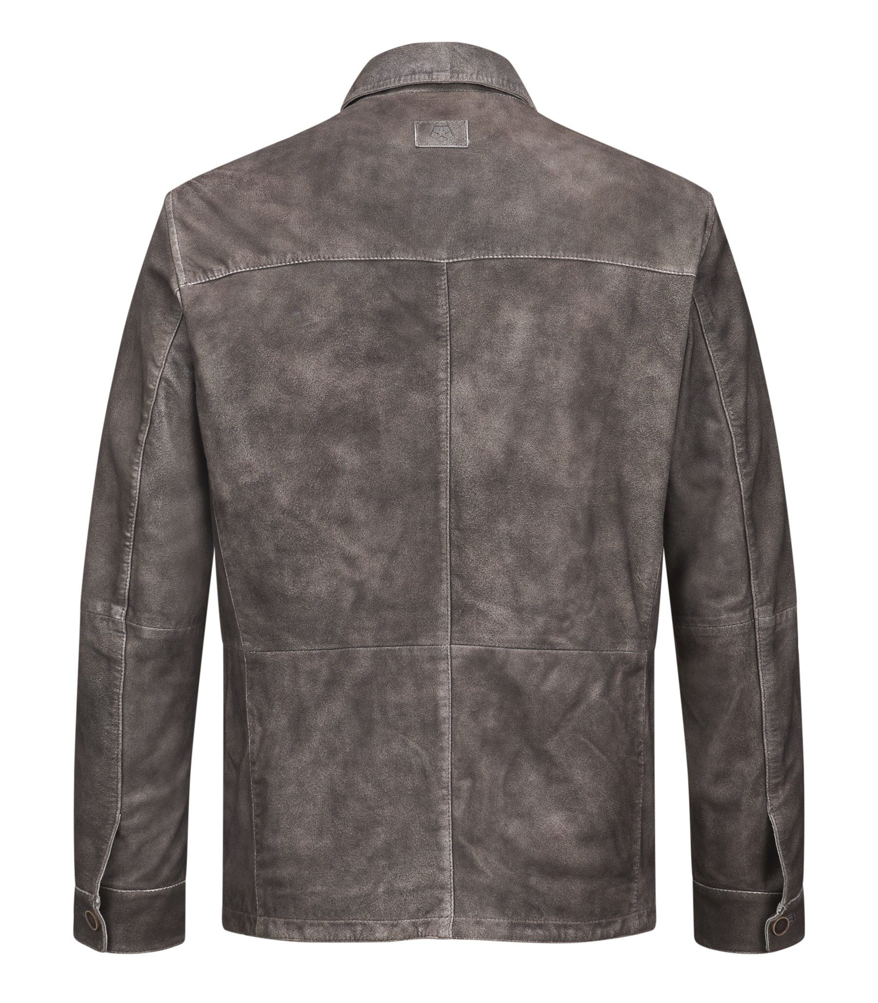 Milestone Lederjacke MSBianco Ziegenveloursleder Vintage-Look leicht weich zeitlos maskulin