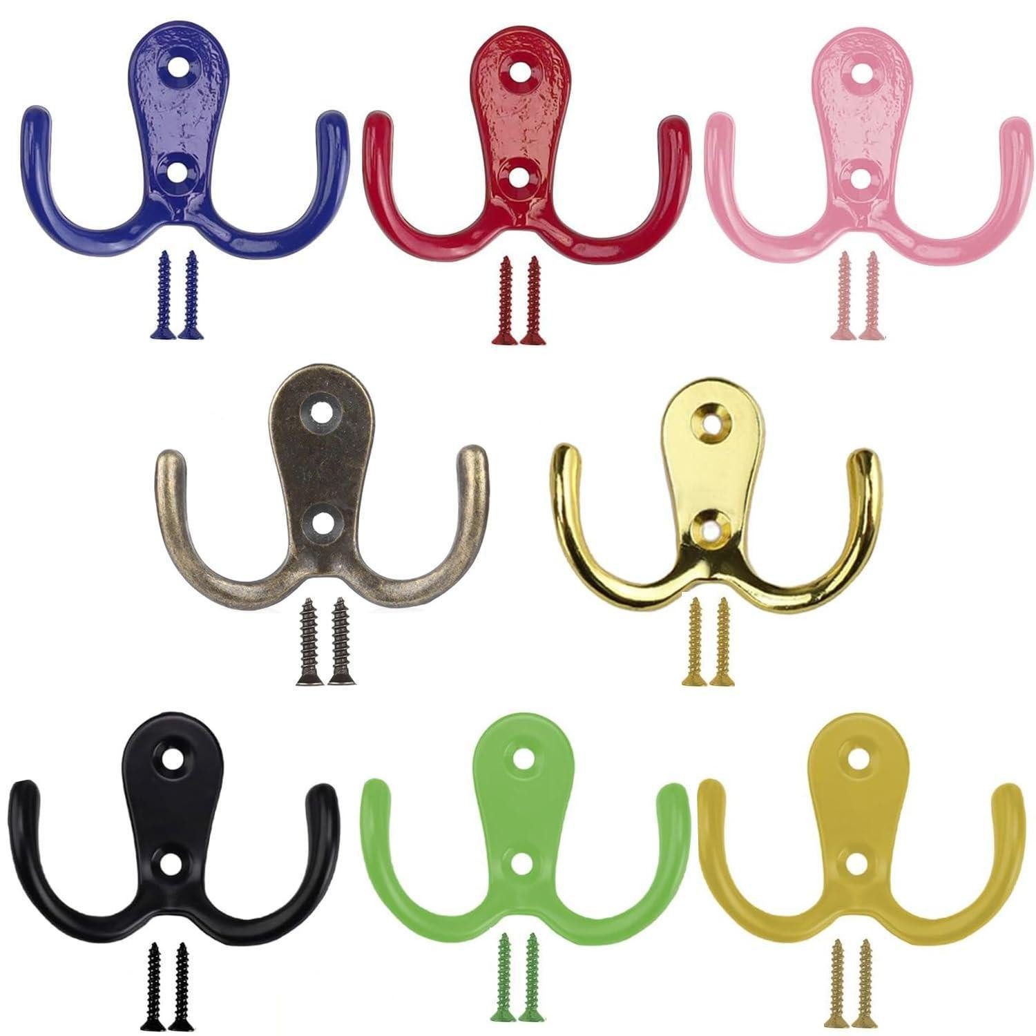 LuxusKollektion Wandhaken Kleiderhaken Vintage Doppelt 8 Stück Bunt, (8-St)
