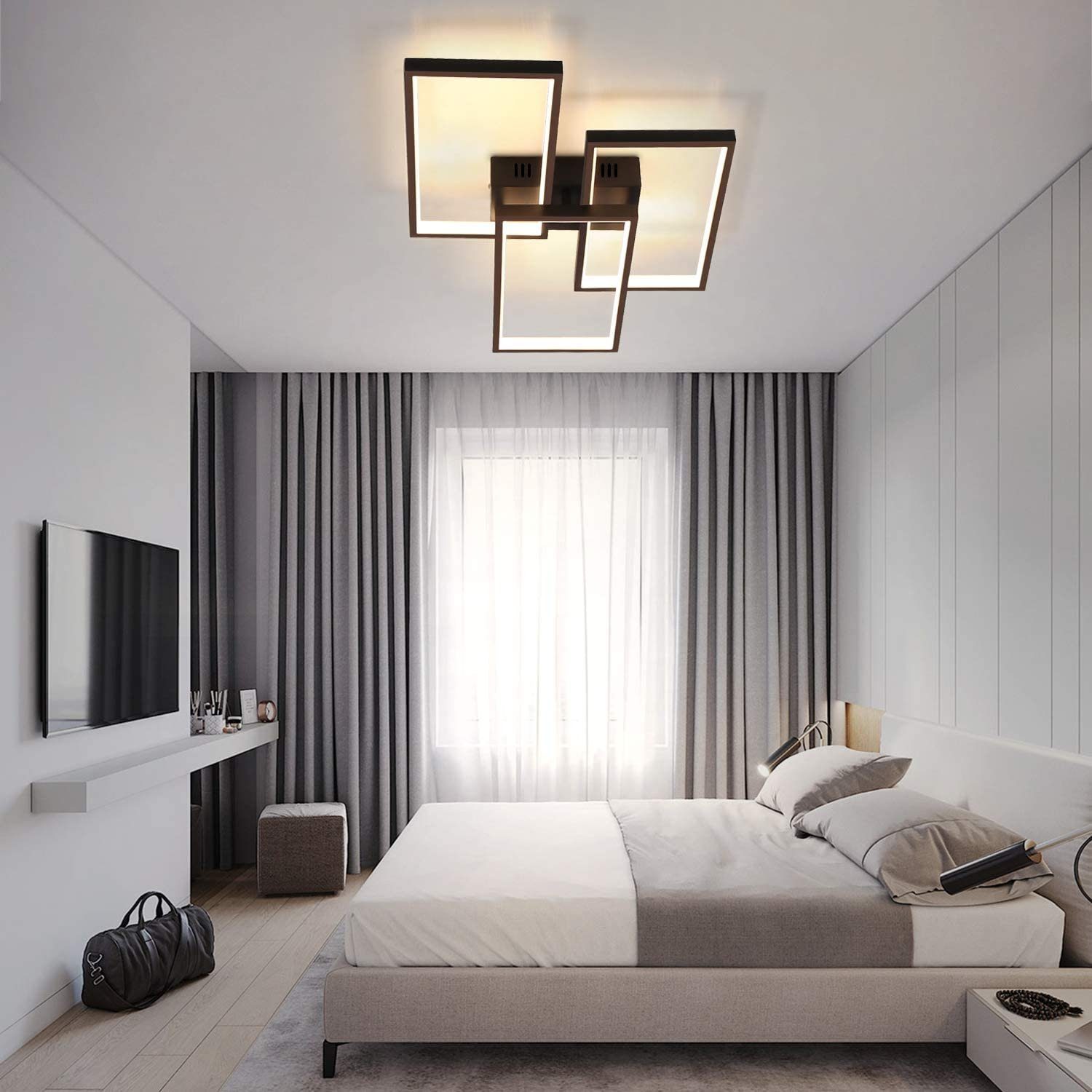 ZMH LED Deckenleuchte dimmbar mit Fernbedienung 63W Wohnzimmerlampe, LED fest integriert, LED fest integriert – Bild 2 von 5