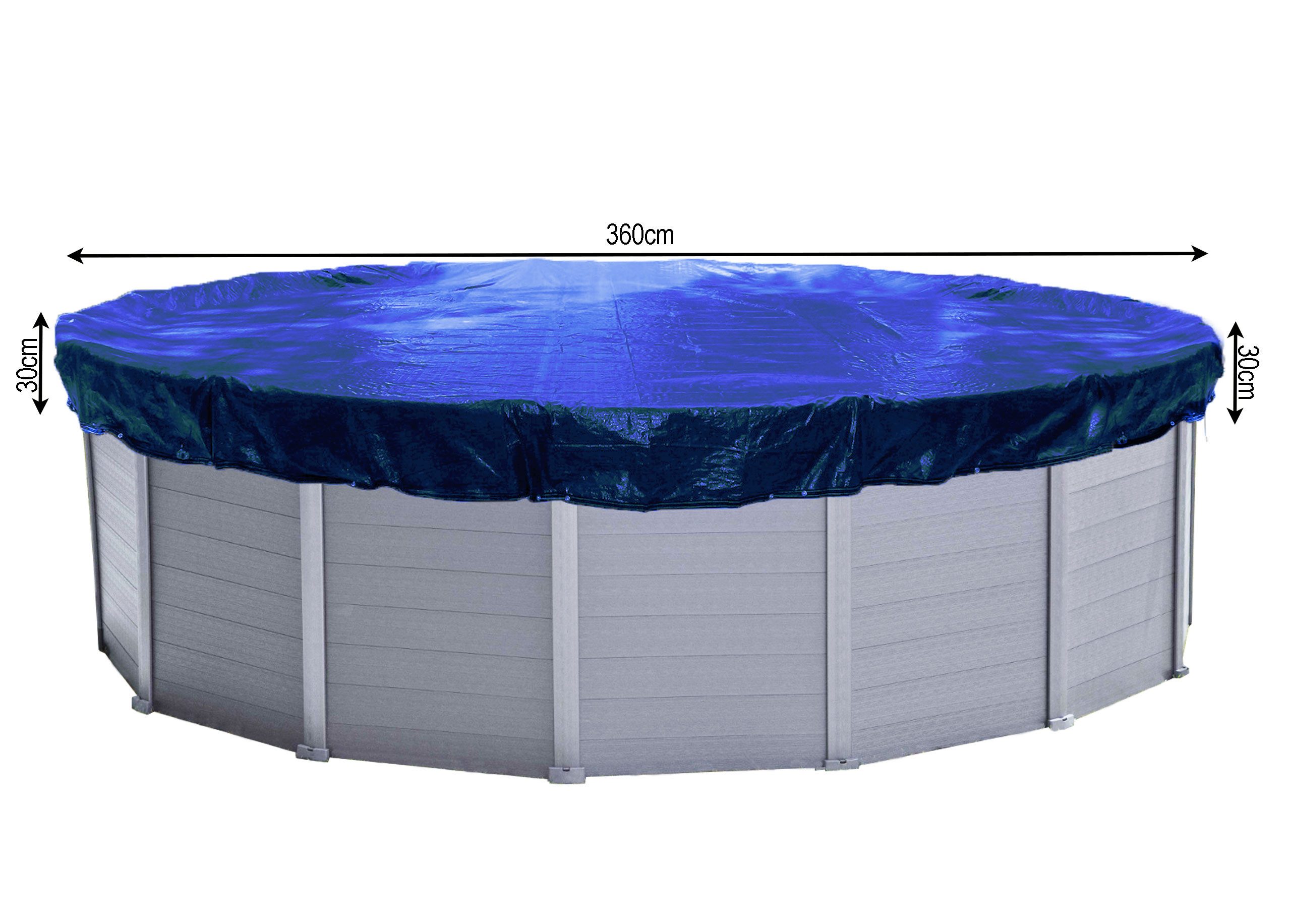 Pool-Abdeckplane Poolabdeckung Rund Planenmaß Ø 420cm für Pool 320-366cm Blau