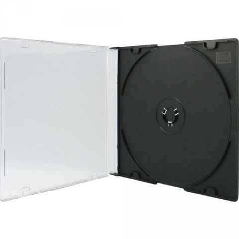 XLAYER CD-Hülle 100 Stück SlimCase CD DVD Hüllen, Single, schwarz, Vorratspack, robust, Slim Hüllen