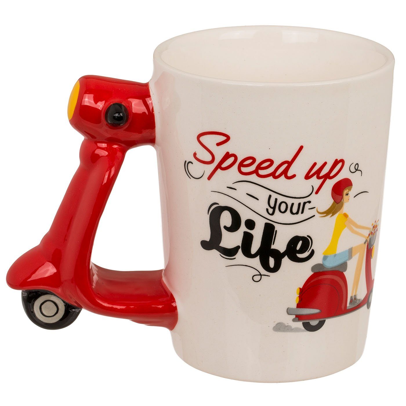 Mofa x 13,5 Steingut Life" 11 Retro cm, Your Scooter "Speed Becher ReWu Up