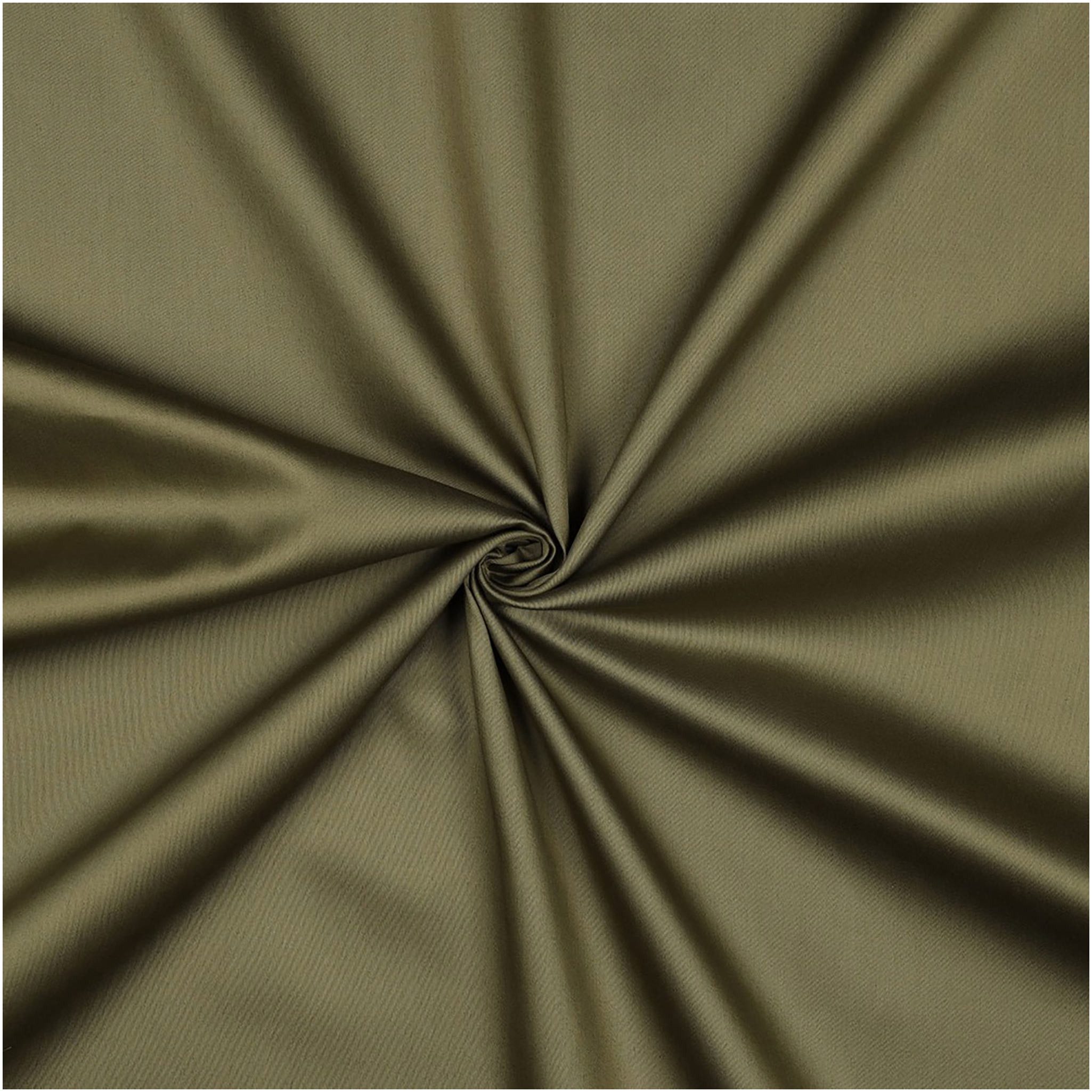 maDDma Stoff 0,5m Baumwollstoff mit Satinoptik ab 50x150cm unifarben, armeegrün