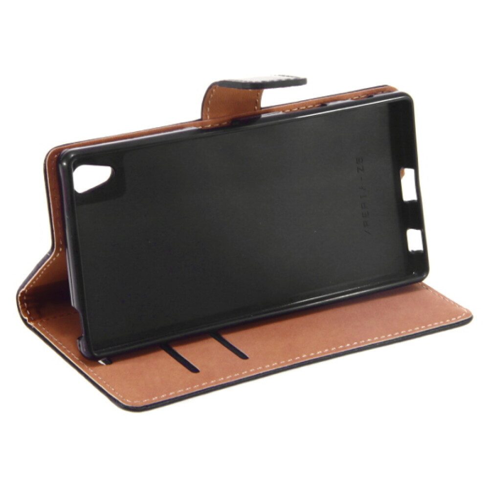 Handytasche Book Case Handyhülle für Sony Xperia Z5 Schwarz Leder 4250710565238 (Book Cover)