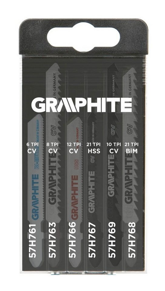 Thumbnail - GRAPHITE Stichsägeblatt SET (4x Holz, 1x Metall, 1x Universal) 6 Stück