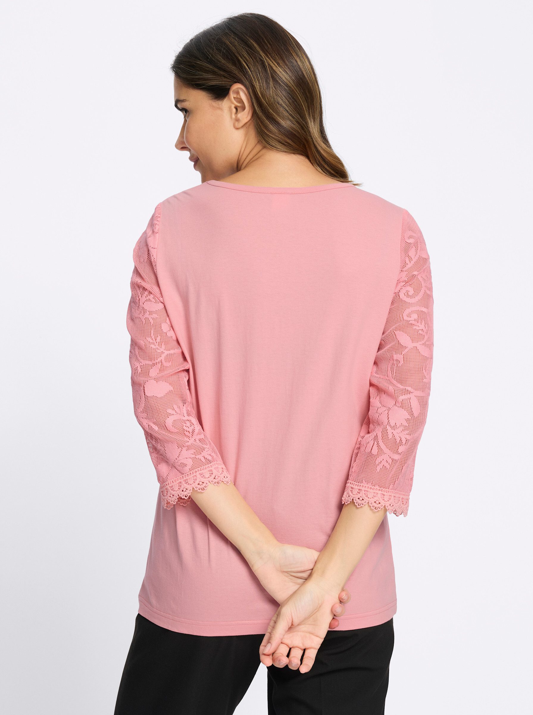 Sieh an! T-Shirt Spitzenshirt 3/4-Arm