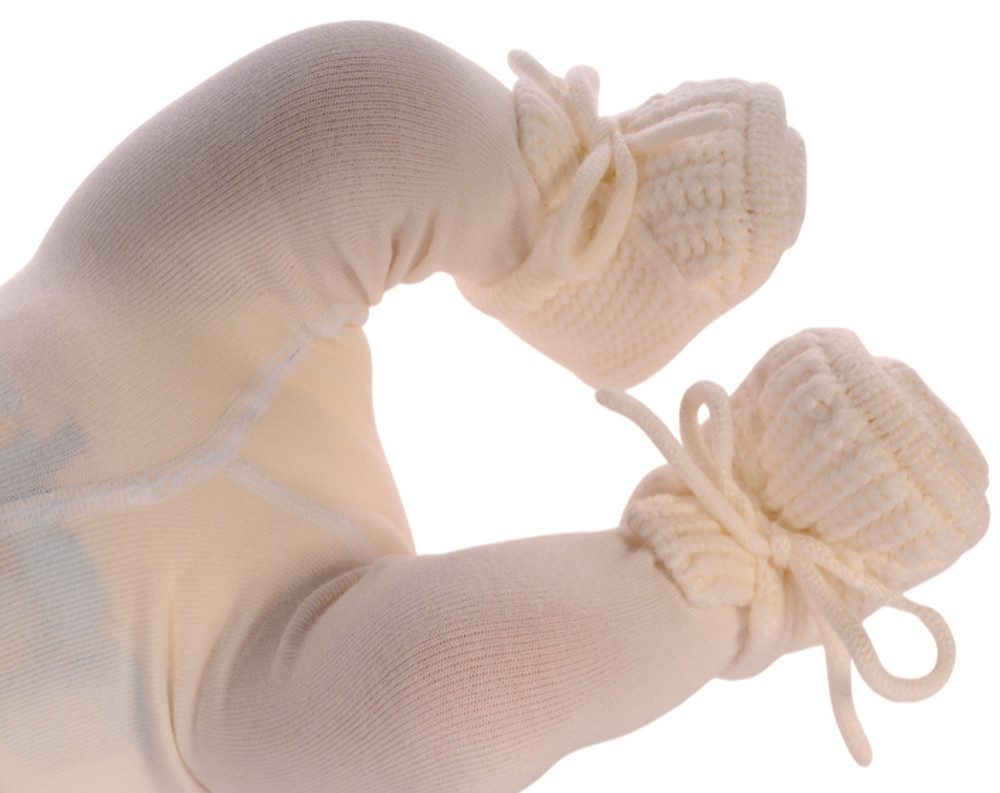 La Bortini Feinfüßlinge Baby Strickschuhe Socken 0-3 Mon Stricksocken für Neugeborene, Frühchen, neutral, weich, warme Füßlinge