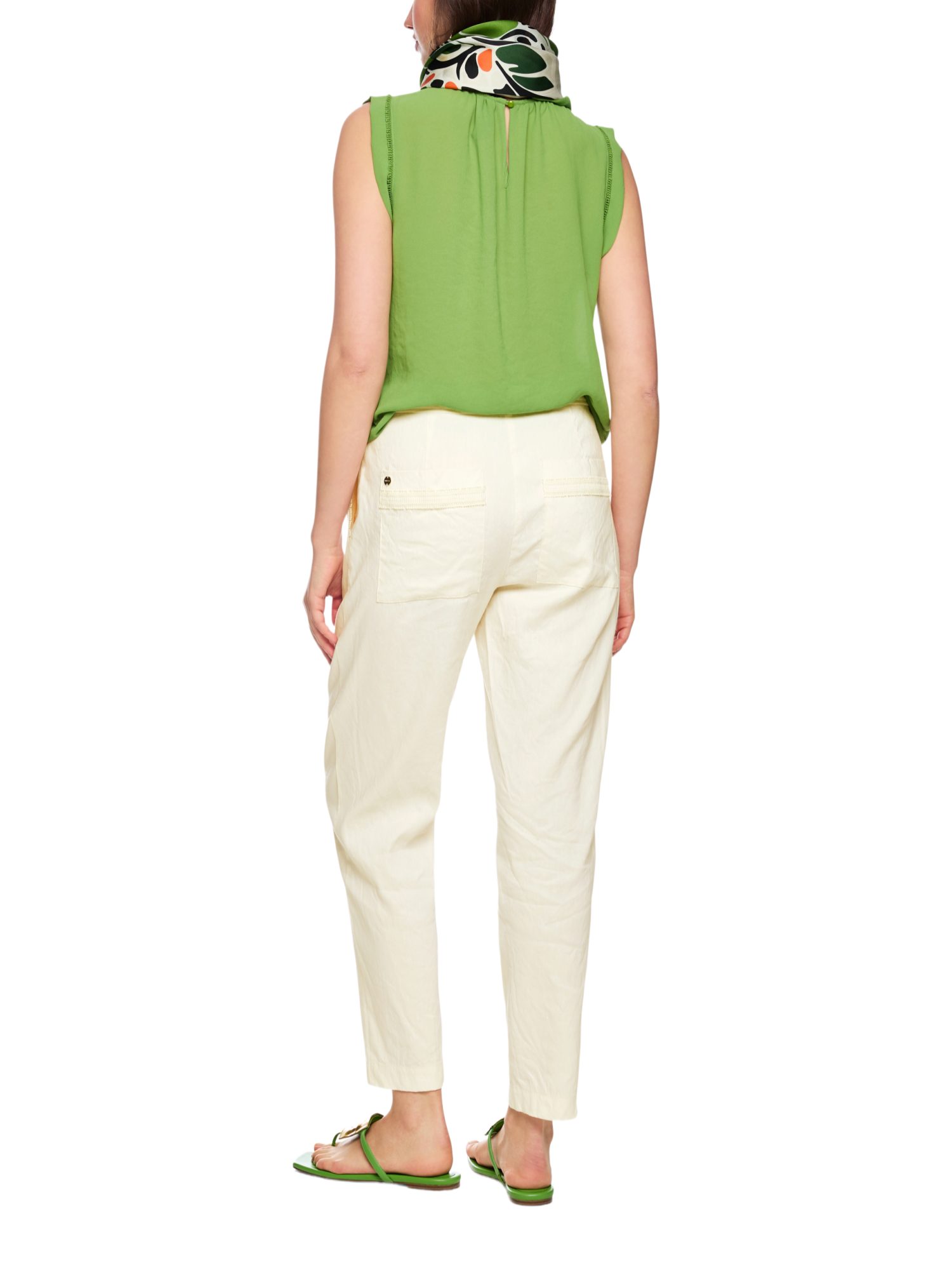 Marc Cain Stoffhose AC.2 - E - Leo's Oasis weiß,Casual,Leinen,Unifarben,Regular Fit,Mittel