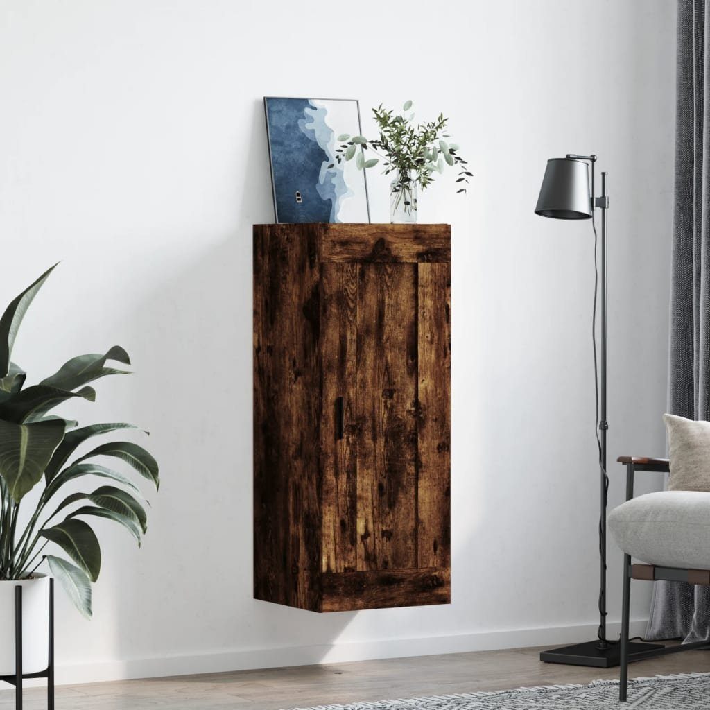 vidaXL Hängeschrank Wandschrank Räuchereiche 34,5x34x90 cm Holzwerkstoff (1-St)