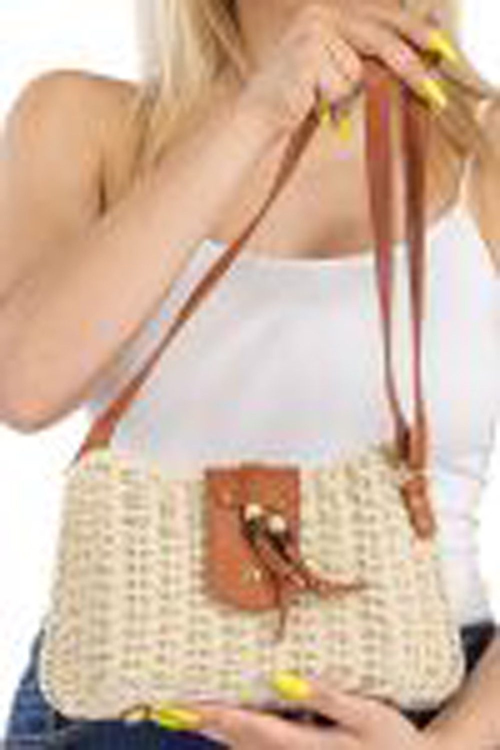 Goodman Design Handtasche Geflochtene Rattan-Umhängetasche – Sommerlicher Boho-Chic, Leichtgewicht – perfekt für unterwegs und Reisen.