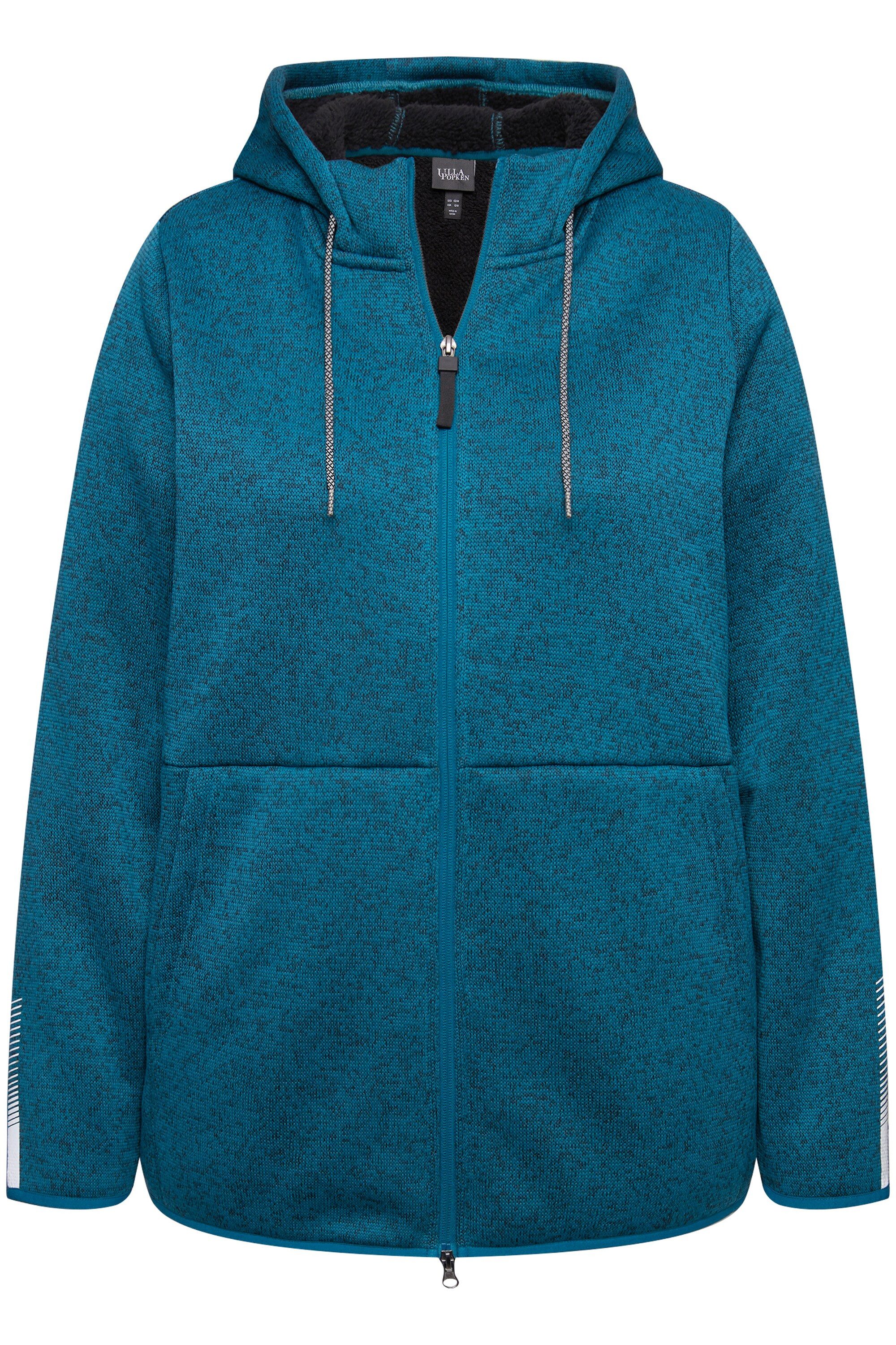 Ulla Popken Sweatjacke Strickfleece-Jacke Teddyfleece 2-Wege-Zipper günstig online kaufen