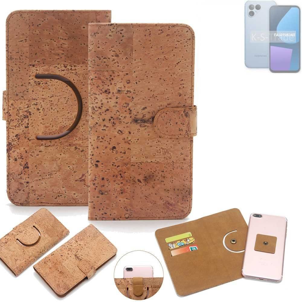 K-S-Trade Handyhülle für Fairphone Fairphone 5, Handy Hülle Schutz Hülle 5 Handyhülle Schutzhülle Korkhülle