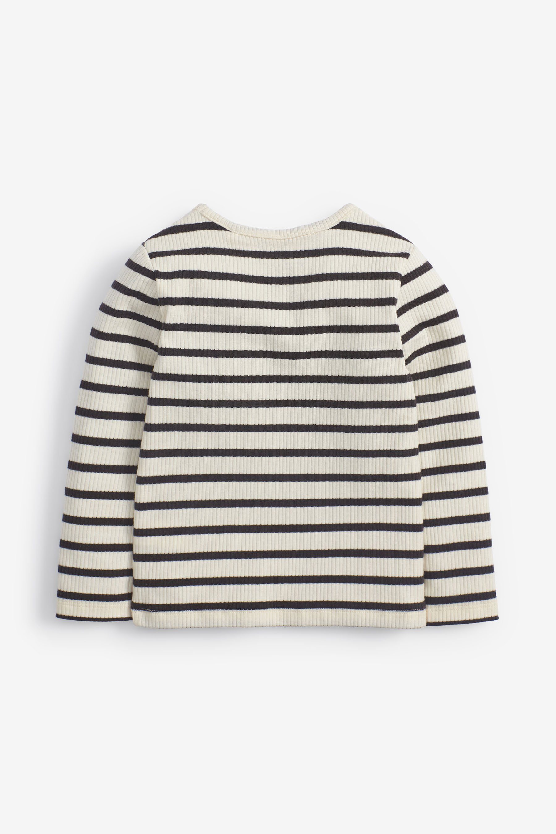 Feinripp-Shirt Stripe Next Black/White Langärmeliges Langarmshirt (1-tlg)