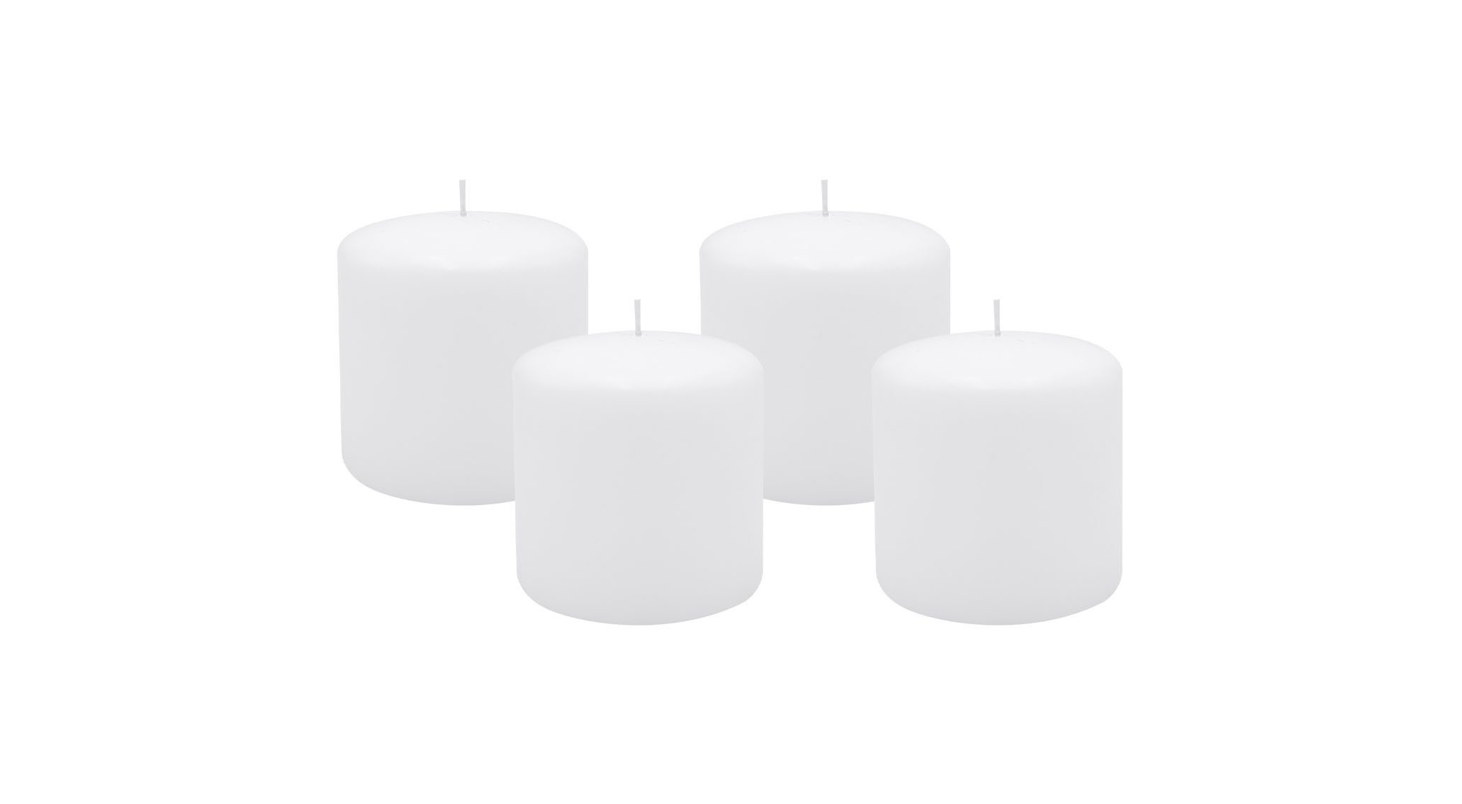 Kopschitz Kerzen Stumpenkerze 4er Set Stumpenkerzen/Adventskranzkerzen Weiß Ø 100 x 100 mm