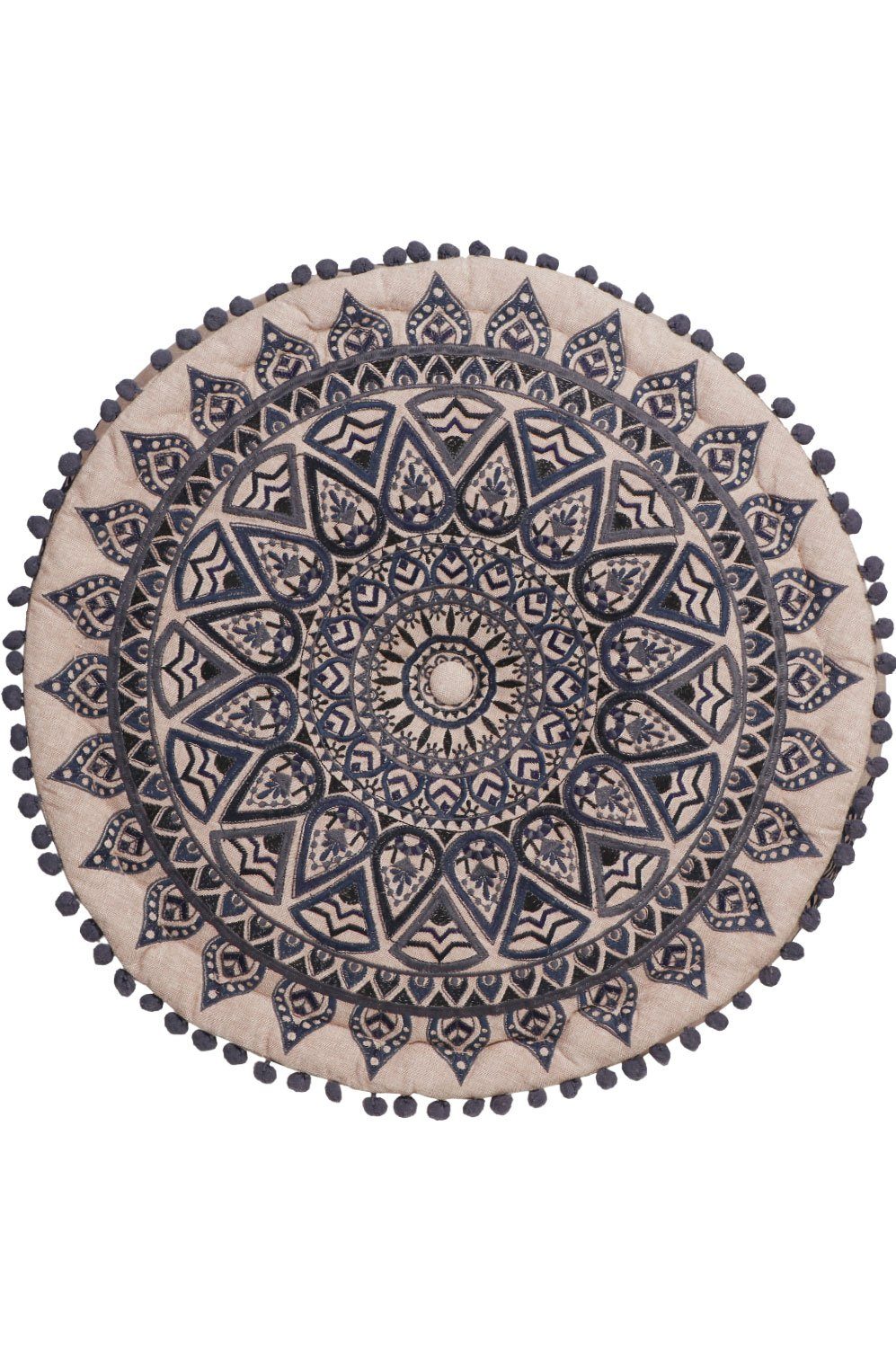Marrakesch Orient & Mediterran Interior Pouf Orientalische Pouf Hocker Sitzpuff Deko Aziza Schwarz (1-St), Handarbeit