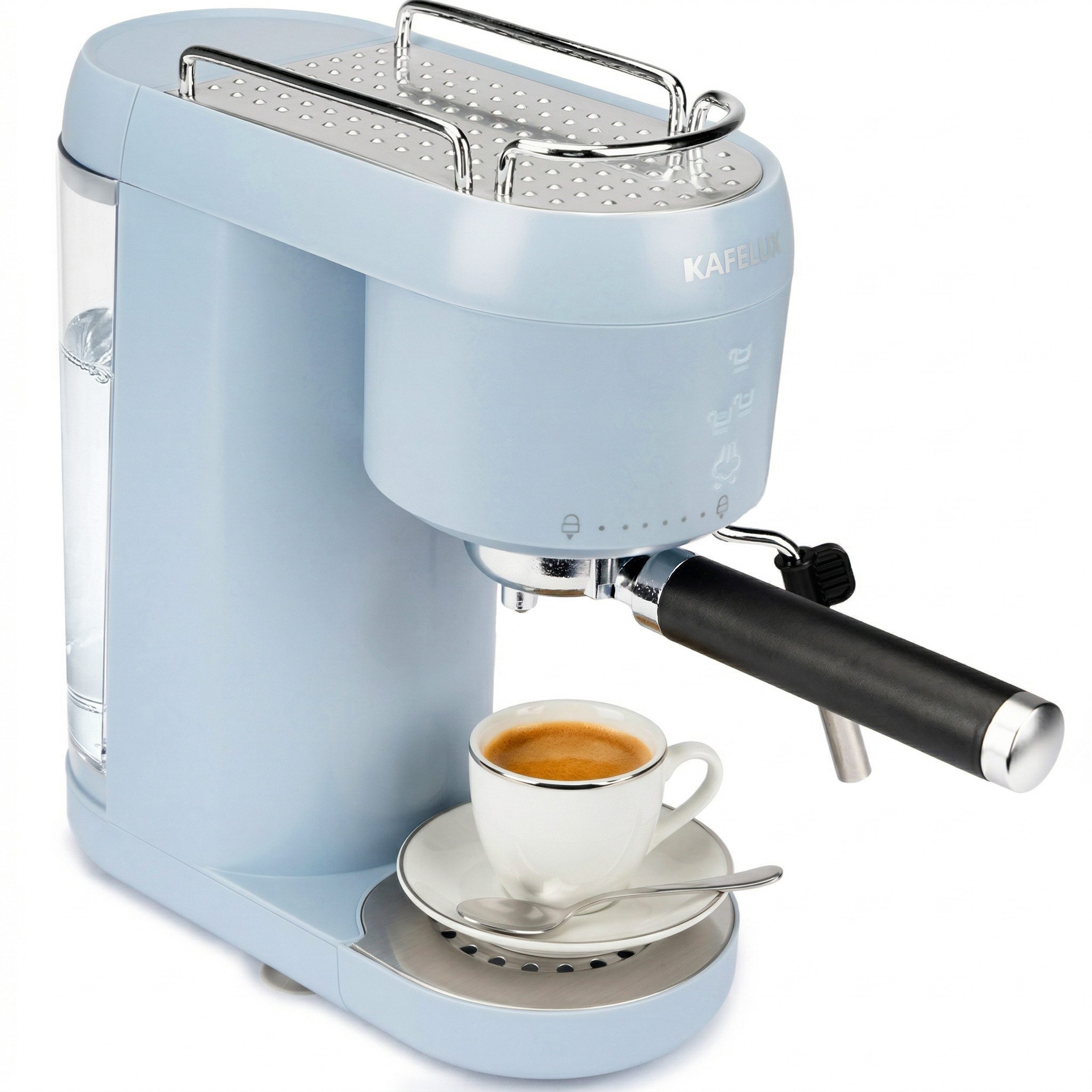 WHEELYOU Espressomaschine Espressomaschine TC58A 20 bar, Siebträger 1400W, Siebträger, Thermoblock-Kaffeemaschine mit Dampflanze, 1L Tank & Touch-Tasten