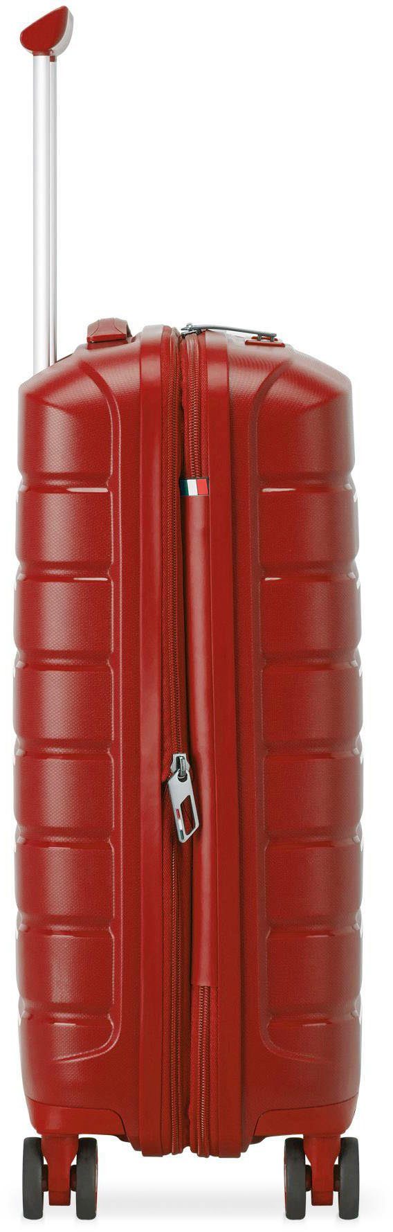 B-FLYING rot, 55 4 mit Carry-on, Volumenerweiterung cm, RONCATO Rollen, rosso Hartschalen-Trolley