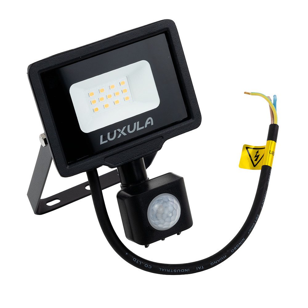 LUXULA LED Flutlichtstrahler LUXULA LED Fluter 10 W 3000 K Warmweiß Schwarz, LED fest integriert, Warmweiß