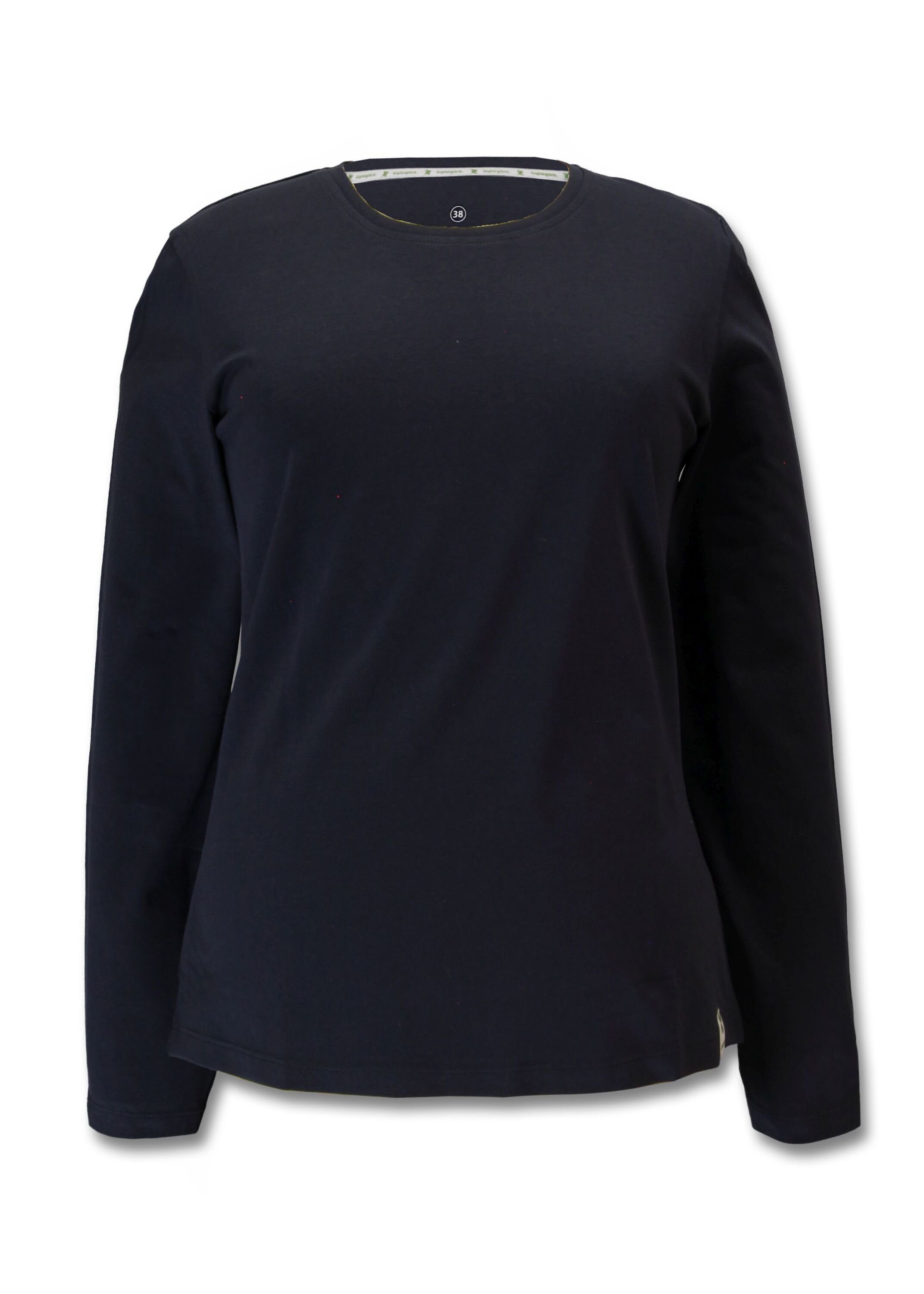 Gipfelglück Langarmshirt Bea für Damen, aus Bio-Baumwolle Navy