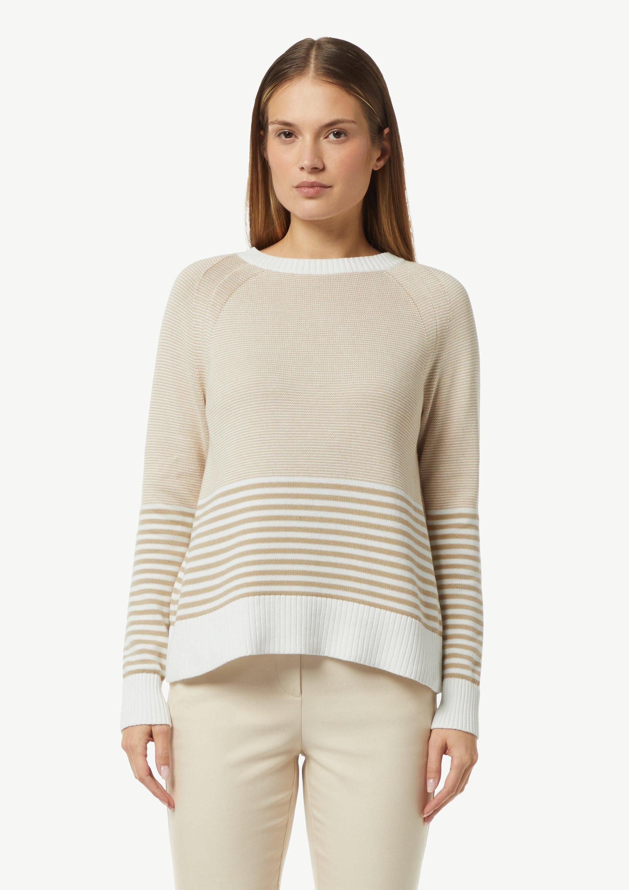 comma Longpullover Strickpullover Baumwollpullover mit Streifen günstig online kaufen