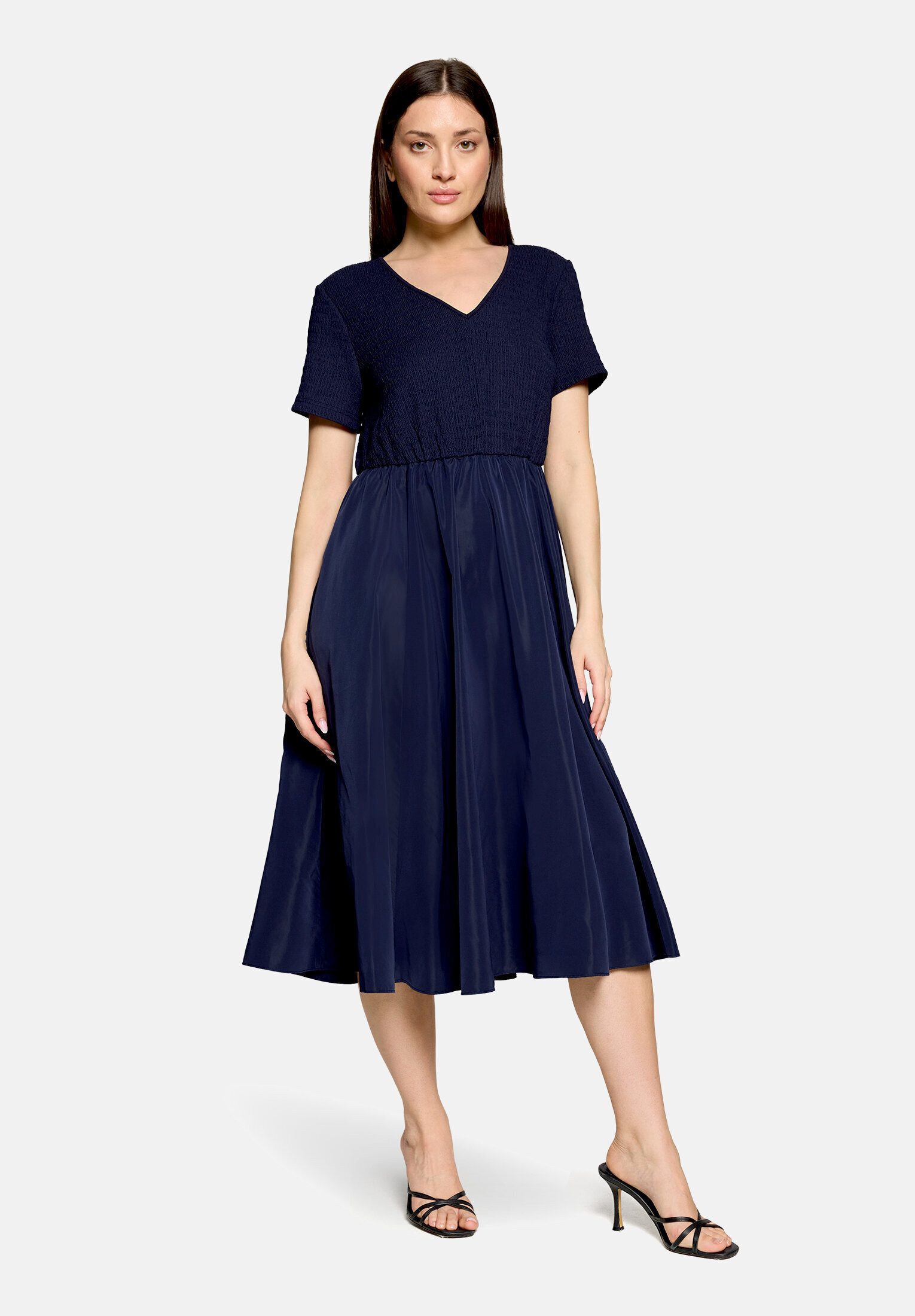 Cartoon Midikleid Damen mit Eingrifftaschen