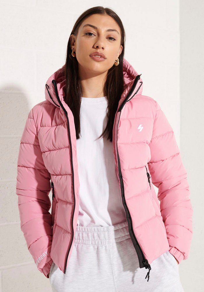 Superdry Material Steppjacke wasserabweisendem PUFFER SPORTS SPIRIT blus montauk HOODED aus