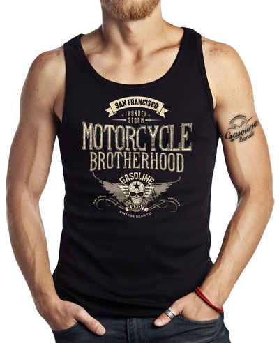 GASOLINE BANDIT® Tanktop Hot-Rod Biker Racer Muskel Shirt: Motorcycle Brotherhood