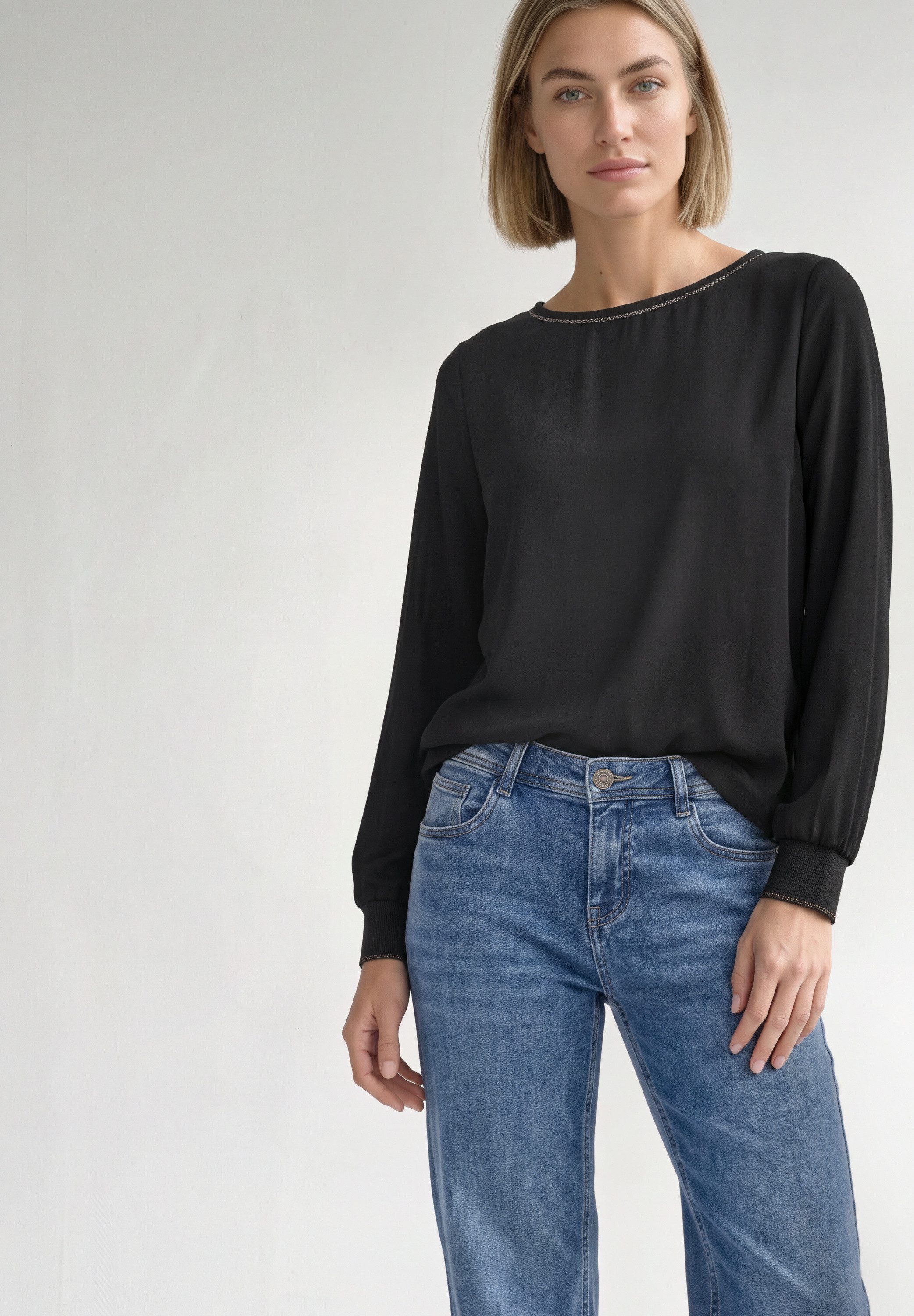 STREET ONE Langarmshirt mit U-Boot-Ausschnitt