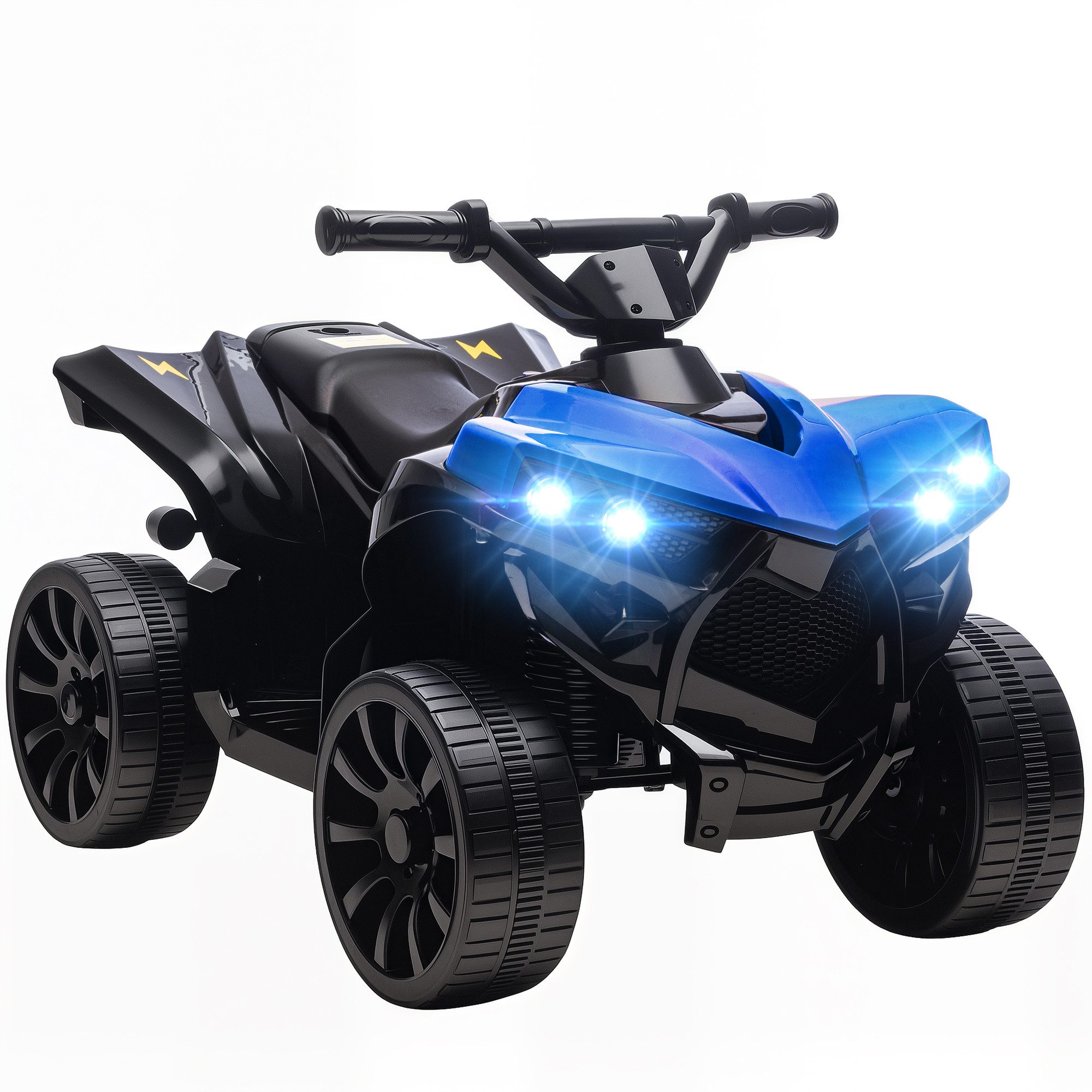 AIYAPLAY Elektro-Kinderquad Kinder Quad 6V mit Vorwärts-, Rückwärtsfunktion, Musik, Belastbarkeit 25 kg, (1-tlg), mit LED-Scheinwerfer, 4 Rädern, für 18-56 Monate Kinder, Blau