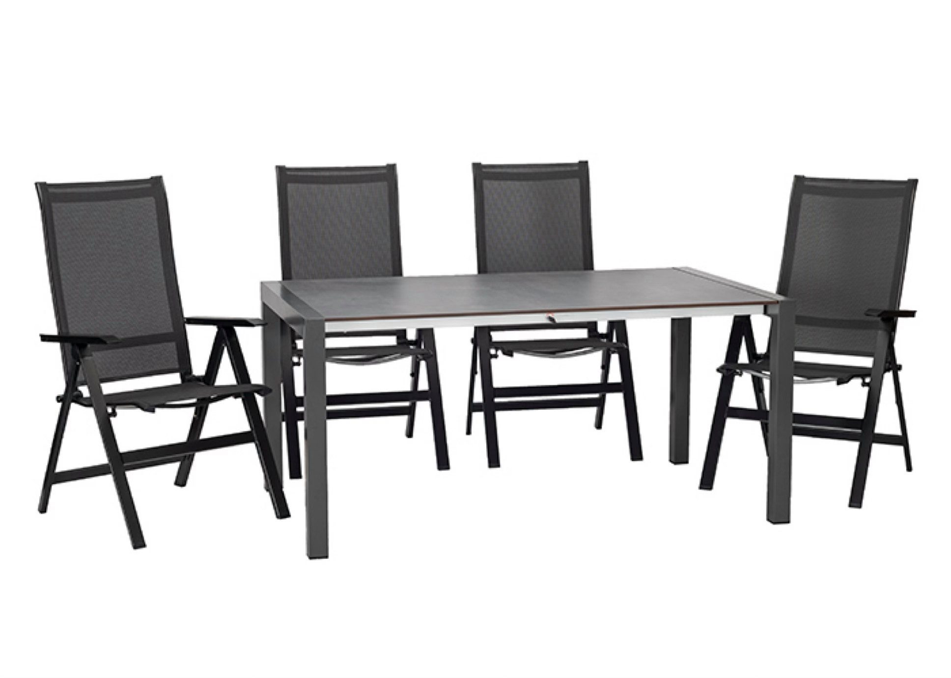 acamp Garten-Essgruppe Gartenmöbel Set Aluminium 7-teilig, HPL Ausziehtisch, 6 Klappsessel, (Spar-Set, 7-tlg., 6 Klappsessel & 1 Ausziehtisch), wetterfest, klappbar, gastronomietauglich, pflegeleicht, Acatex-Gewebe