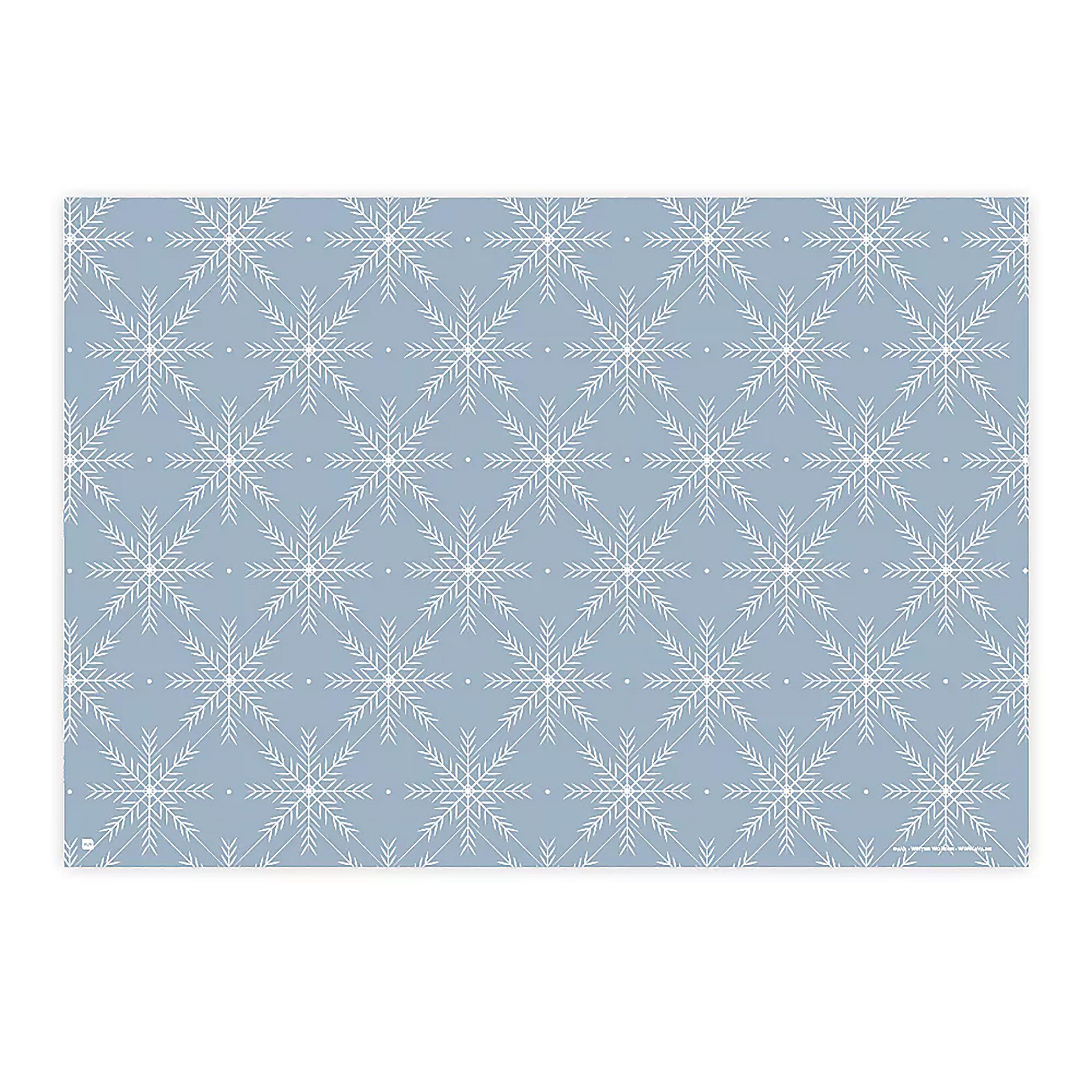 Platzset, AVA, Tischsets aus Papier 43x30cm Schneeflocken Muster 50 Stück Hellblau