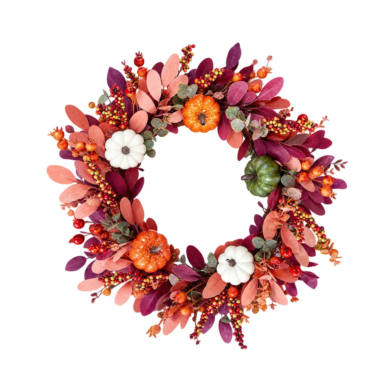 Bomiclss Dekokranz 40cm Herbst-Beerenkranz, Herbstlicher Türkranz, geeignet für Haustüren, Veranden und Thanksgiving-Erntedekoration